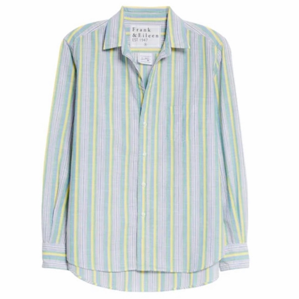 Frank and Eileen EUC Spring Colors Striped Shirt size Small